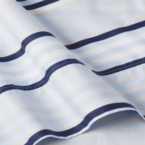 Queen 100% Cotton Percale Sheet Set in Bold Ocean Stripe 4-Piece Hilfiger Sheet - Picture 4 of 5